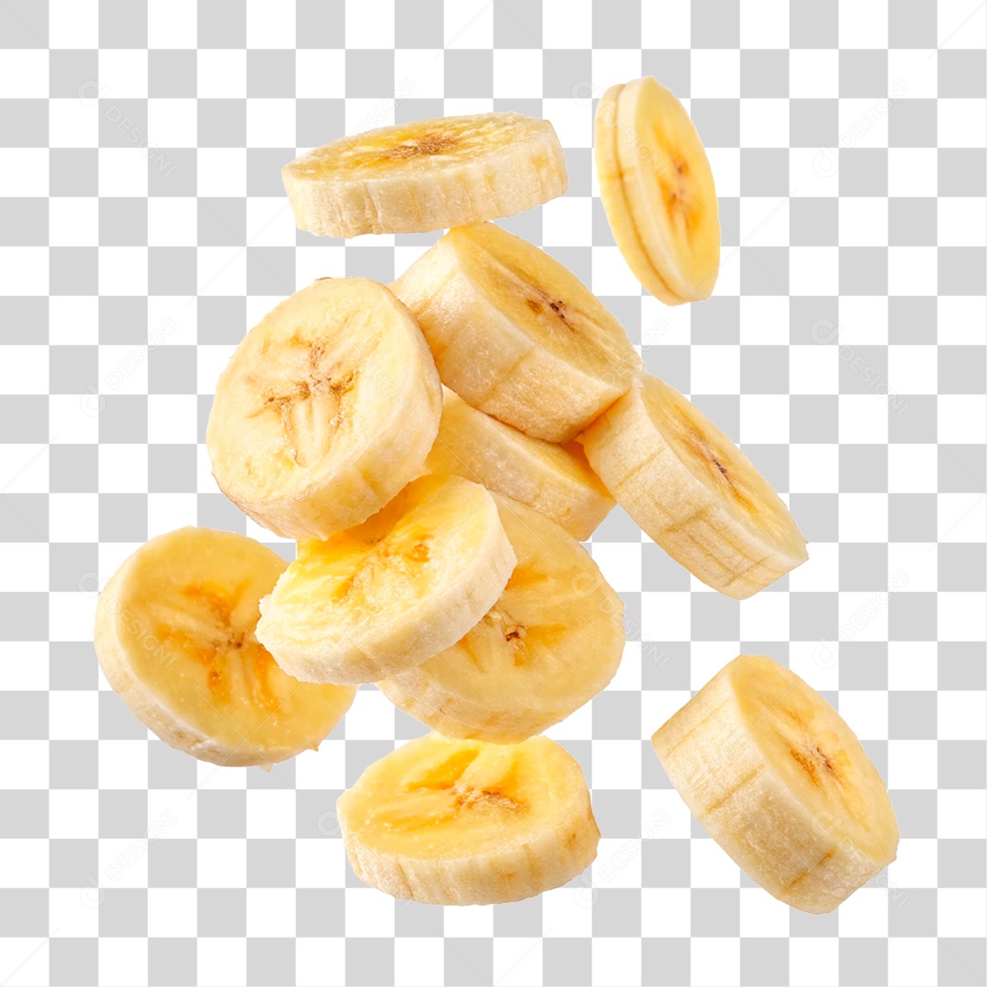 Banana Fatiada PNG Transparente