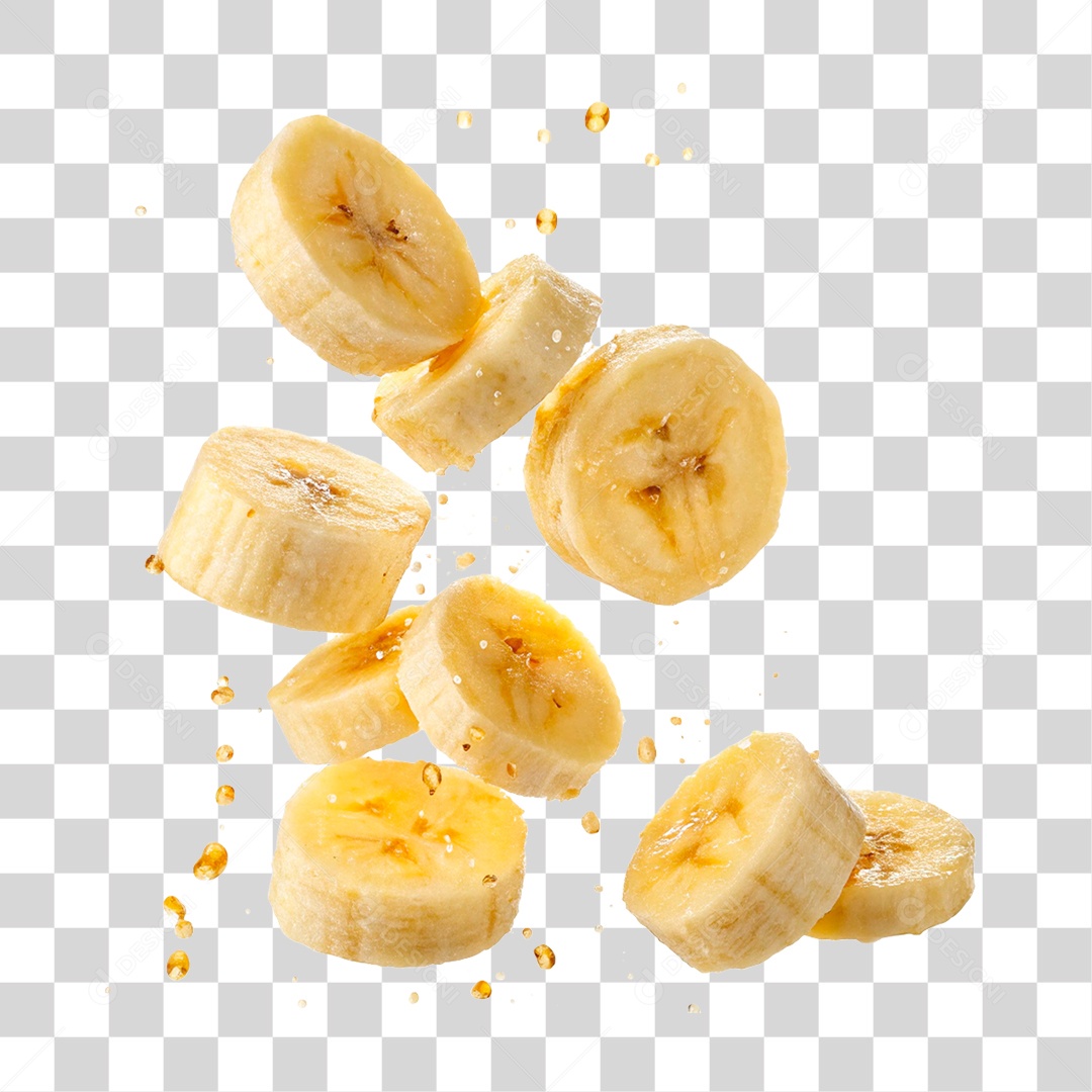 Banana Fatiada PNG Transparente