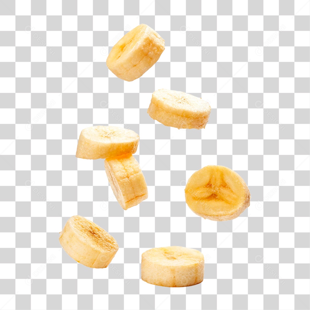 Banana Fatiada PNG Transparente