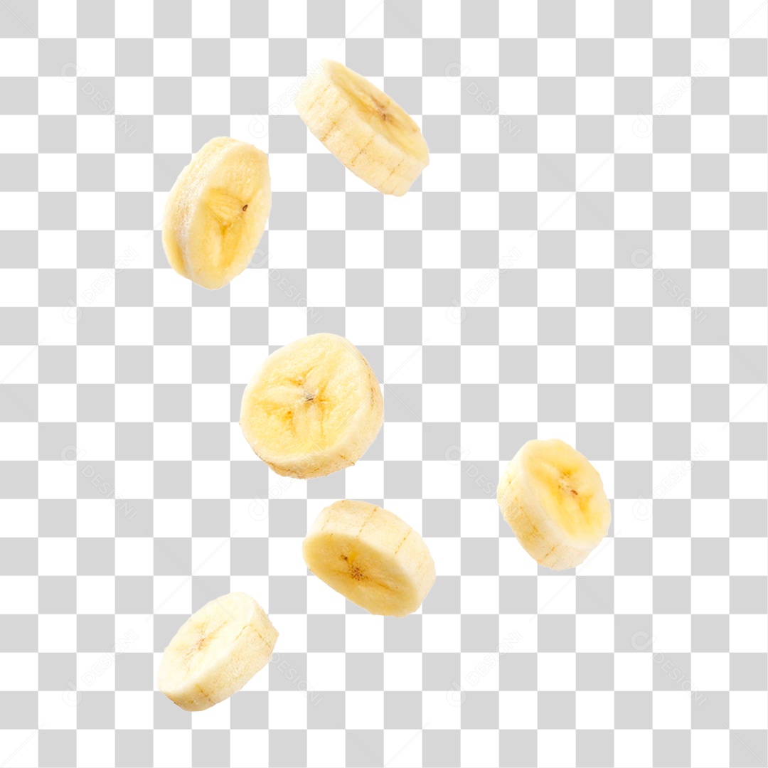 Banana Fatiada PNG Transparente