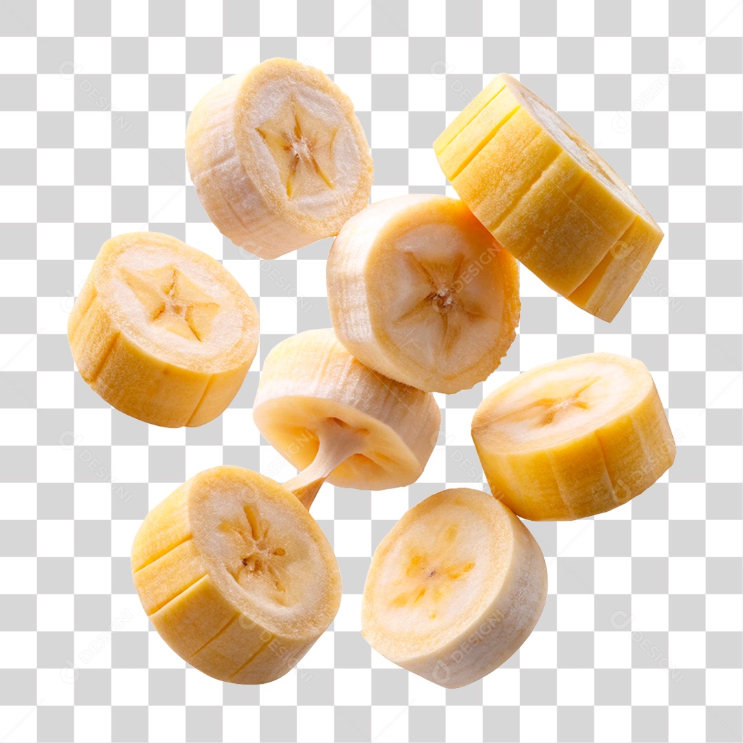 Banana Fatiada PNG Transparente