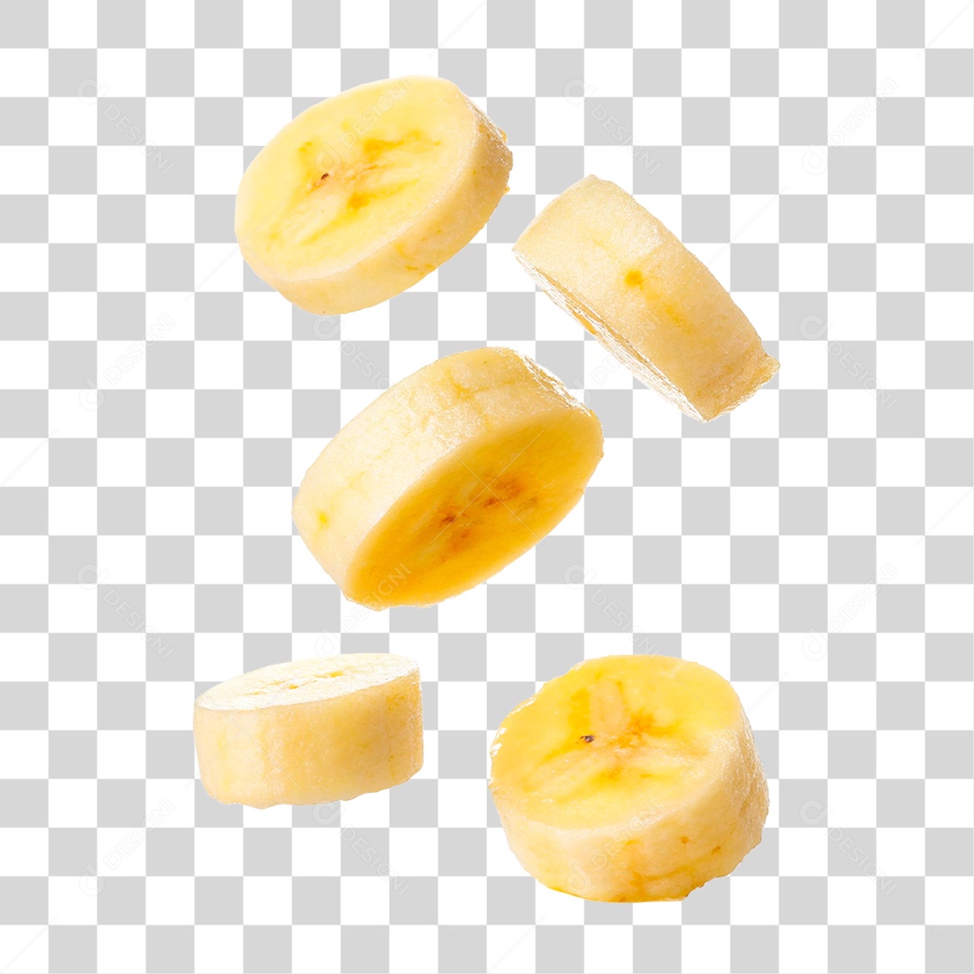 Banana Fatiada PNG Transparente