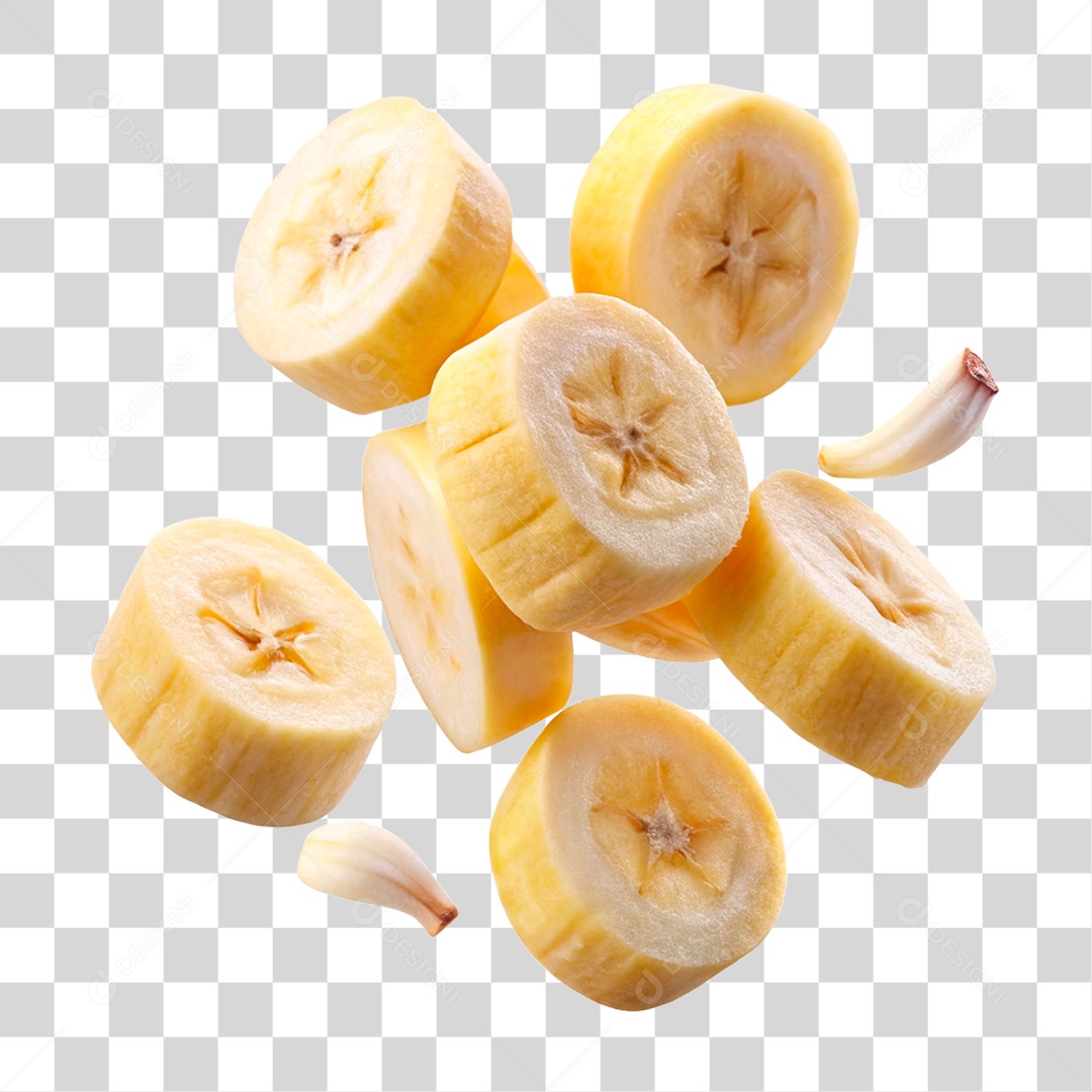 Banana Fatiada PNG Transparente