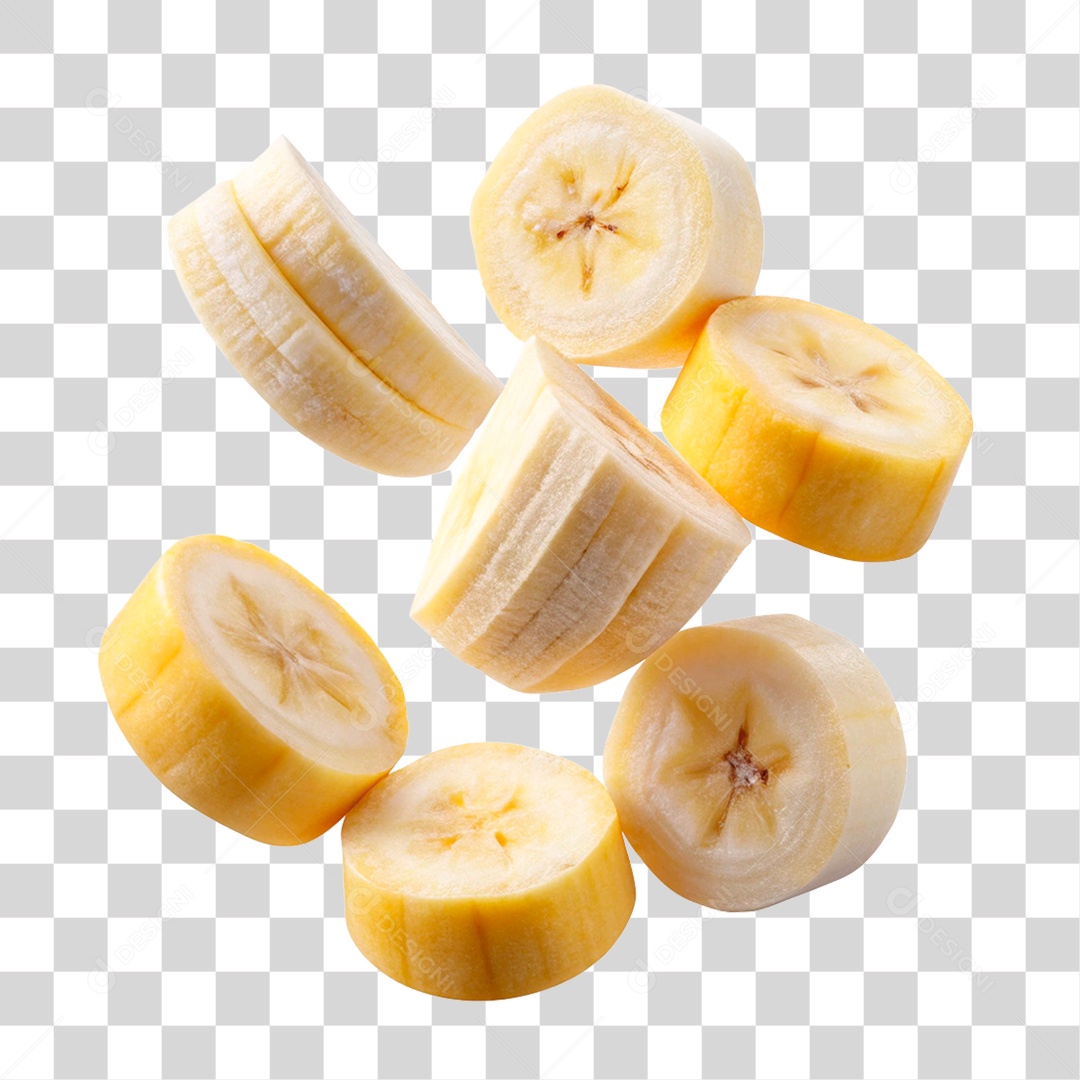 Banana Fatiada PNG Transparente