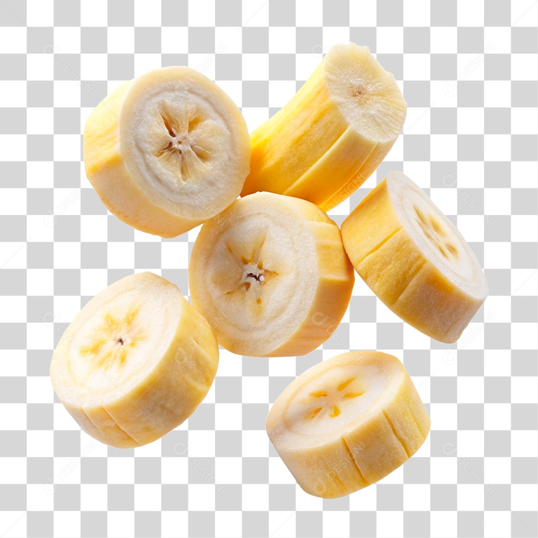 Banana Fatiada PNG Transparente