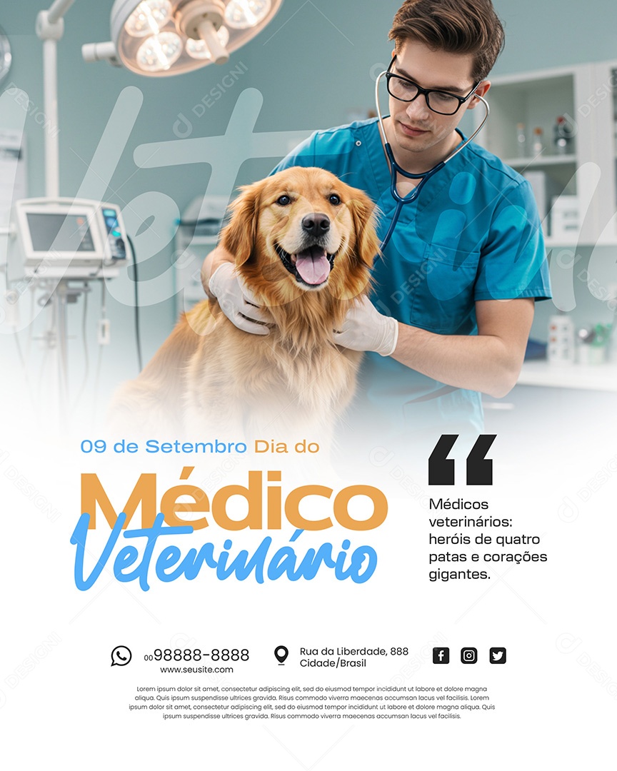 9 de Setembro Dia do Médico Veterinário Social Media PSD Editável