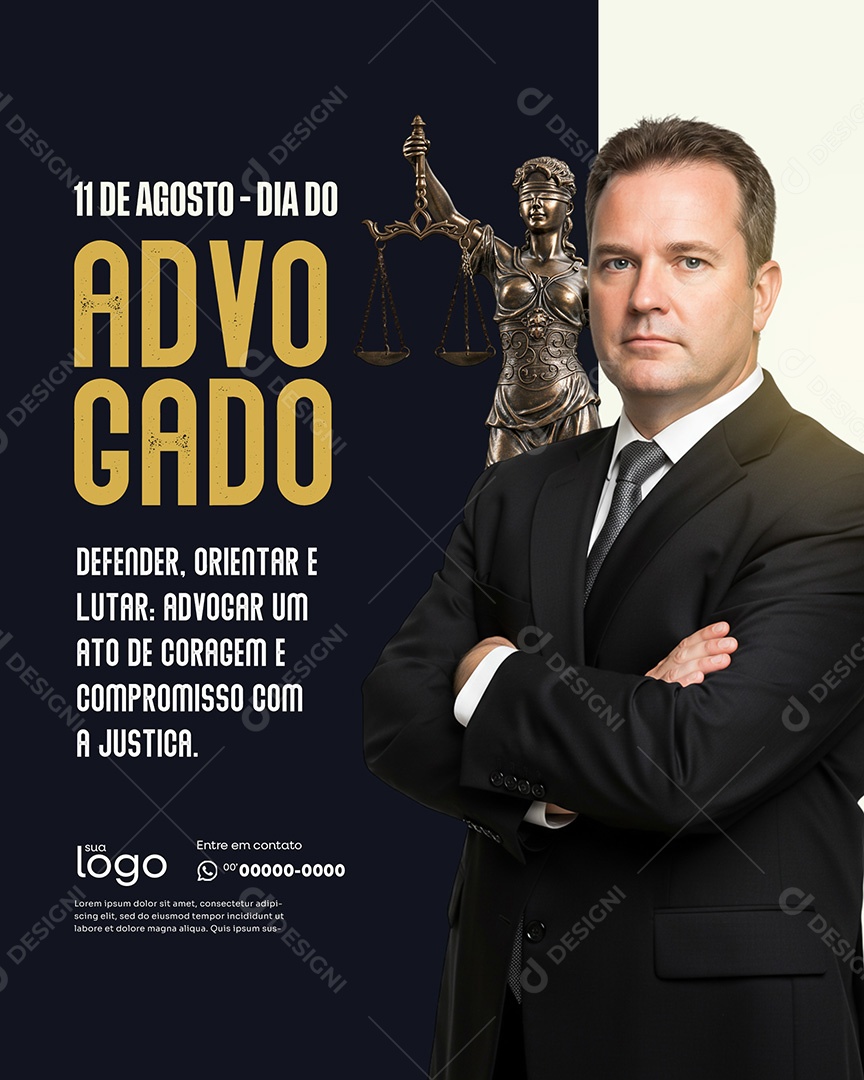 11 de Agosto Dia do Advogado Defender Social Media PSD Editável