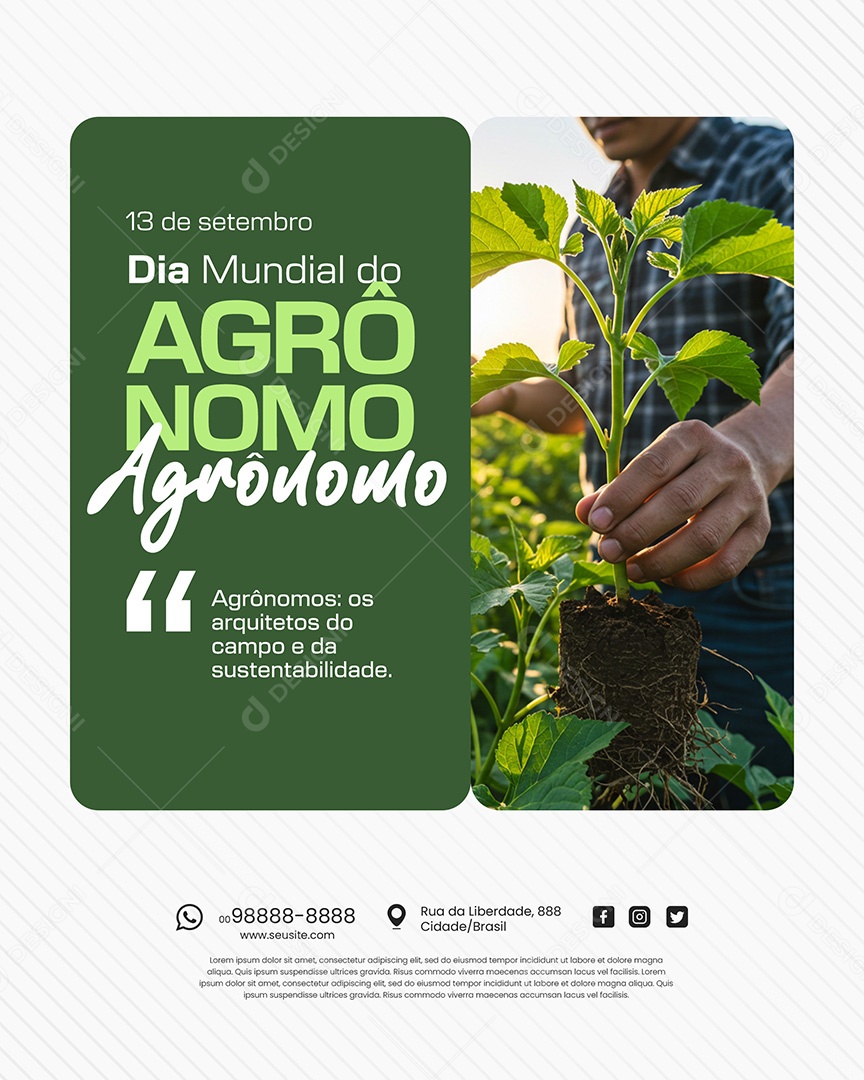 13 de Setembro Dia do Agrônomo os Arquitetos Social Media PSD Editável