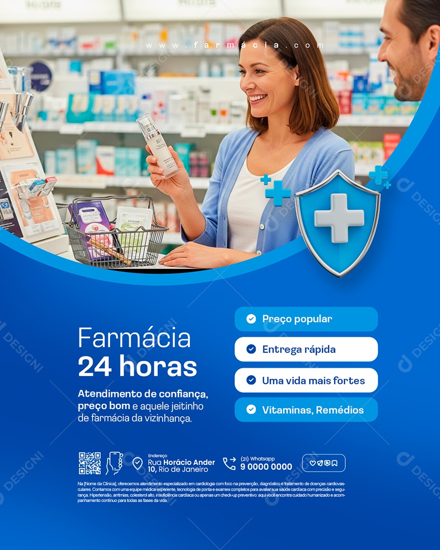 Farmácia 24 Horas Social Media PSD Editável