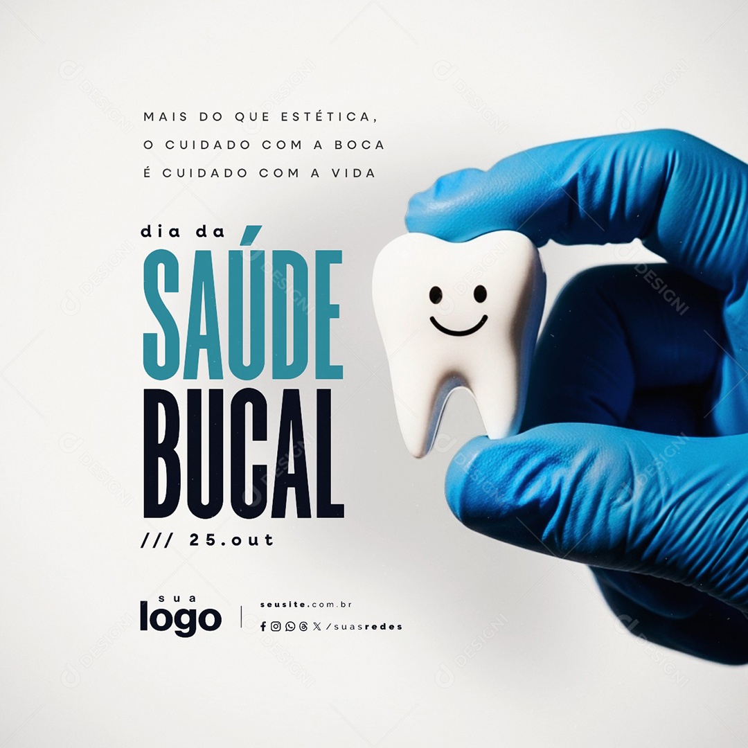 Dia da Saúde Bucal 25 de Outubro Social Media PSD Editável
