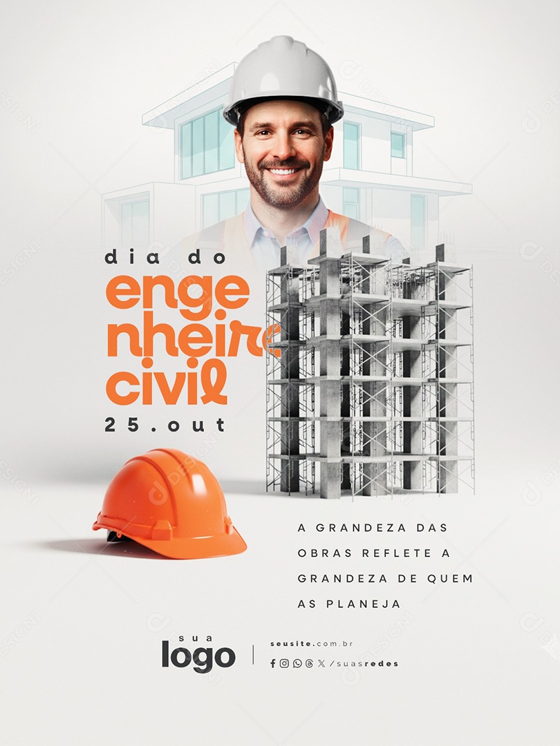 Dia do Engenheiro Civil 25 de Outubro Social Media PSD Editável