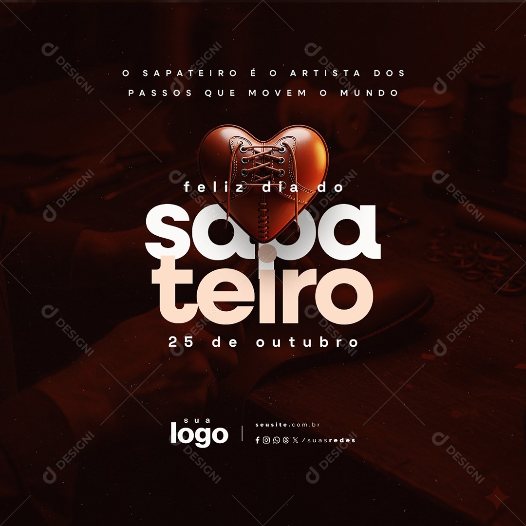 Feliz Dia do Sapateiro 25 de Outubro Social Media PSD Editável