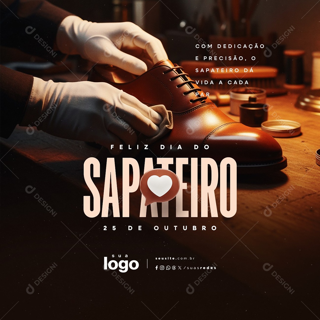 Feliz Dia do Sapateiro 25 de Outubro Social Media PSD Editável
