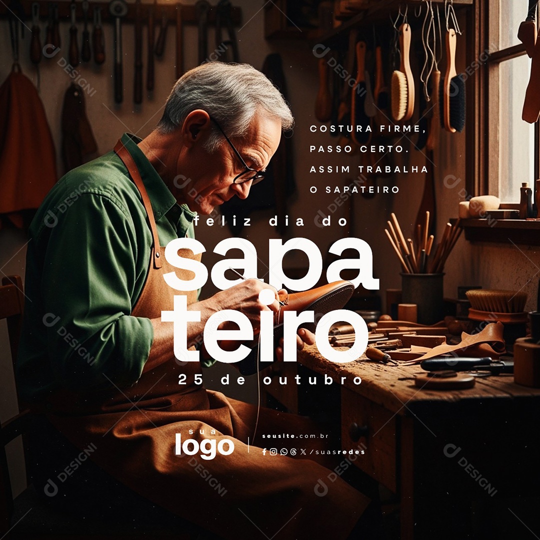 Feliz Dia do Sapateiro 25 de Outubro Social Media PSD Editável