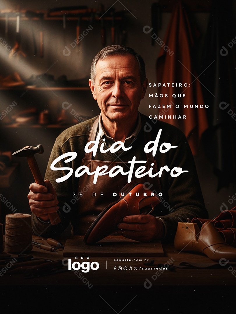 Dia do Sapateiro 25 de Outubro Social Media PSD Editável