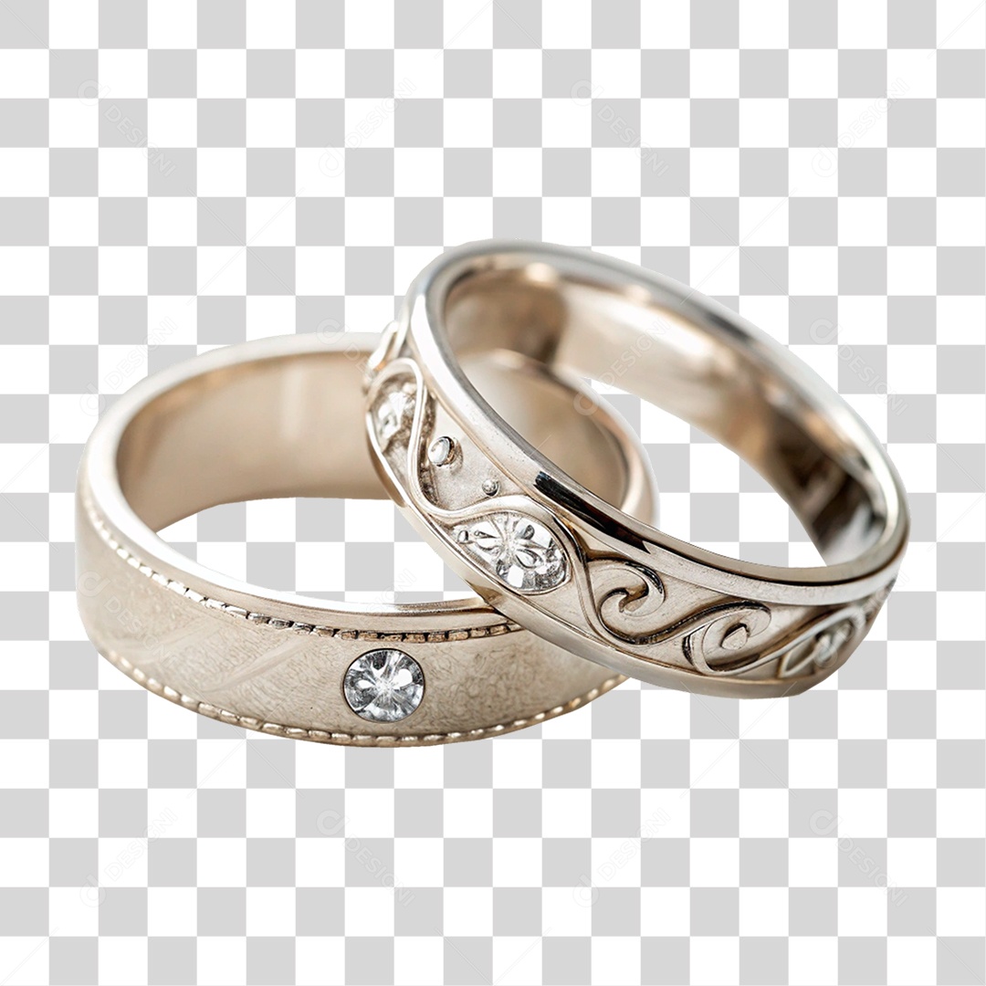 Par de Alianças PNG Transparente