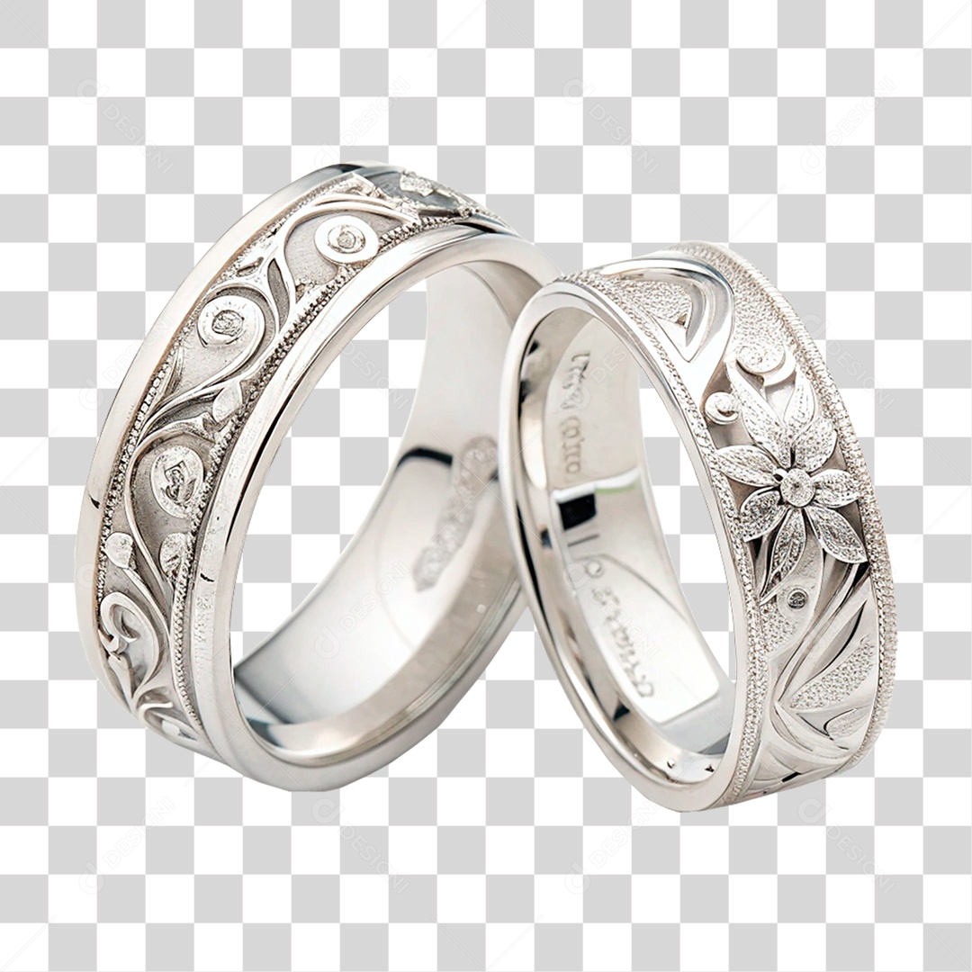 Par de Alianças PNG Transparente