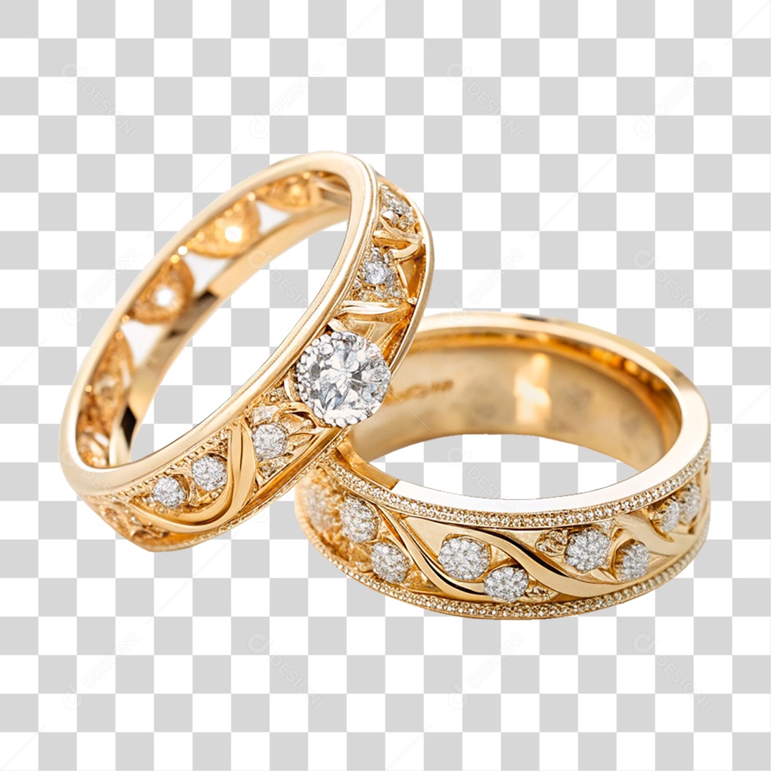 Par de Alianças PNG Transparente