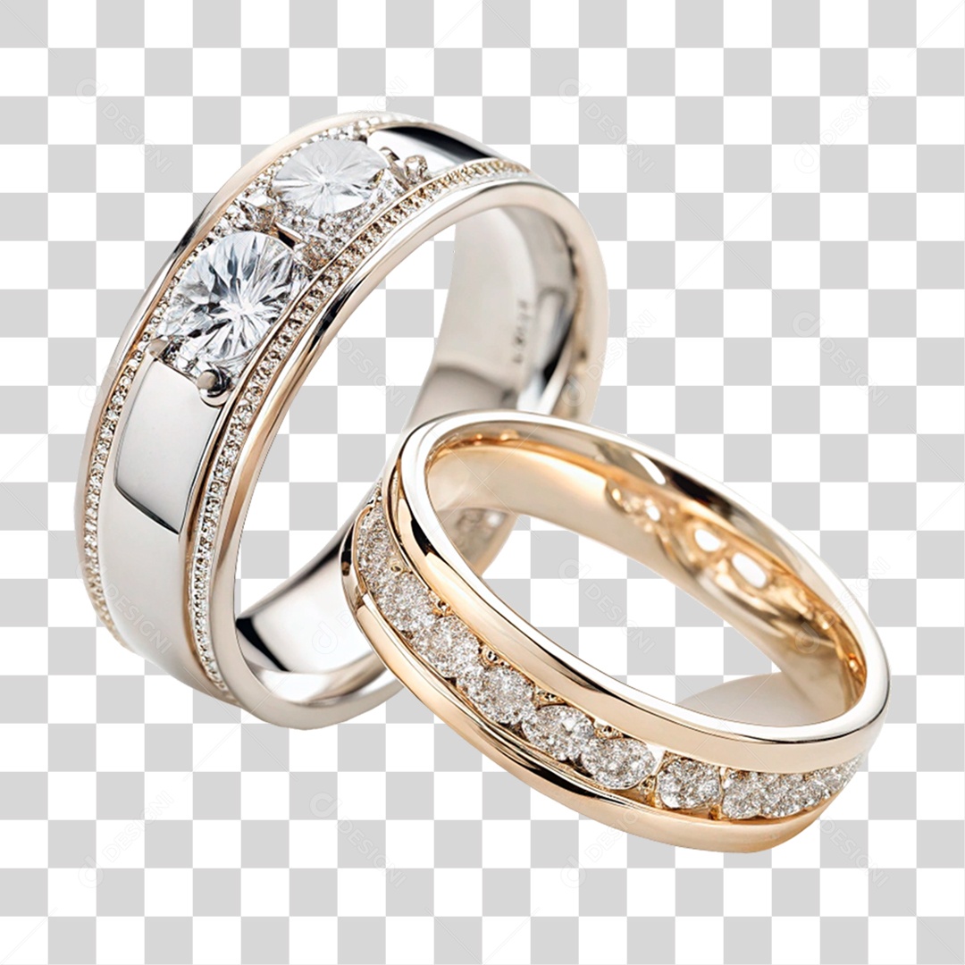 Par de Alianças PNG Transparente