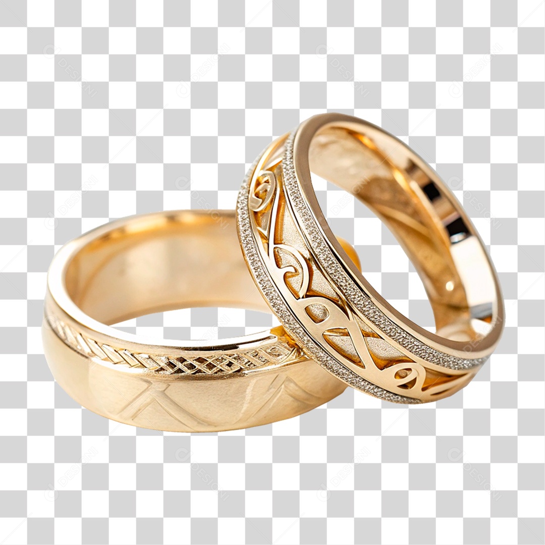 Par de Alianças PNG Transparente