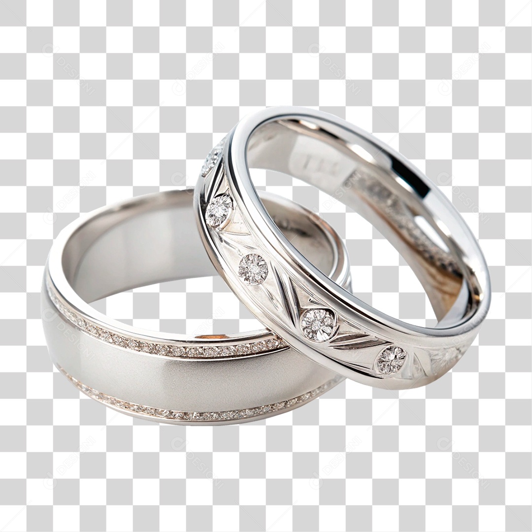 Par de Alianças PNG Transparente