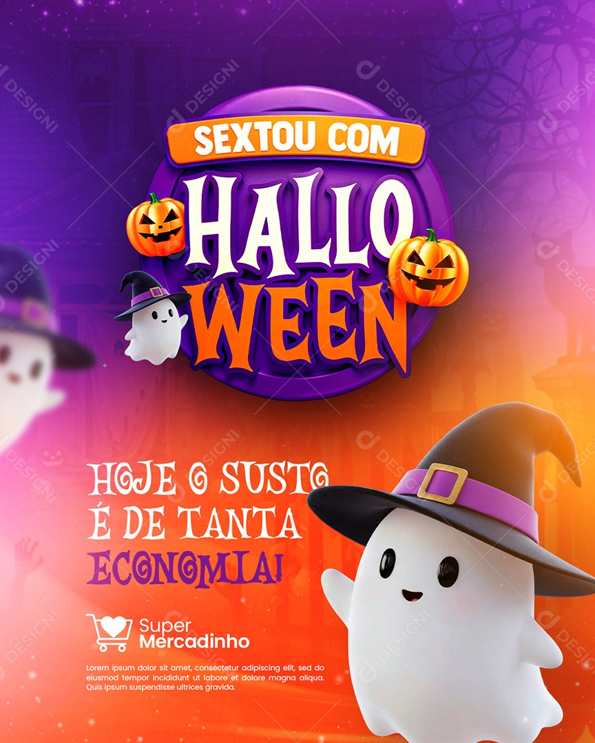 Supermercado Sextou Com Halloween Social Media PSD Editável