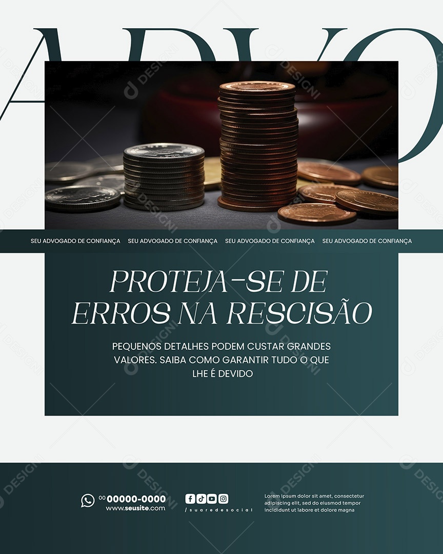 Advogado Trabalhista Proteja-se De Erros Na Rescisão Social Media PSD Editável