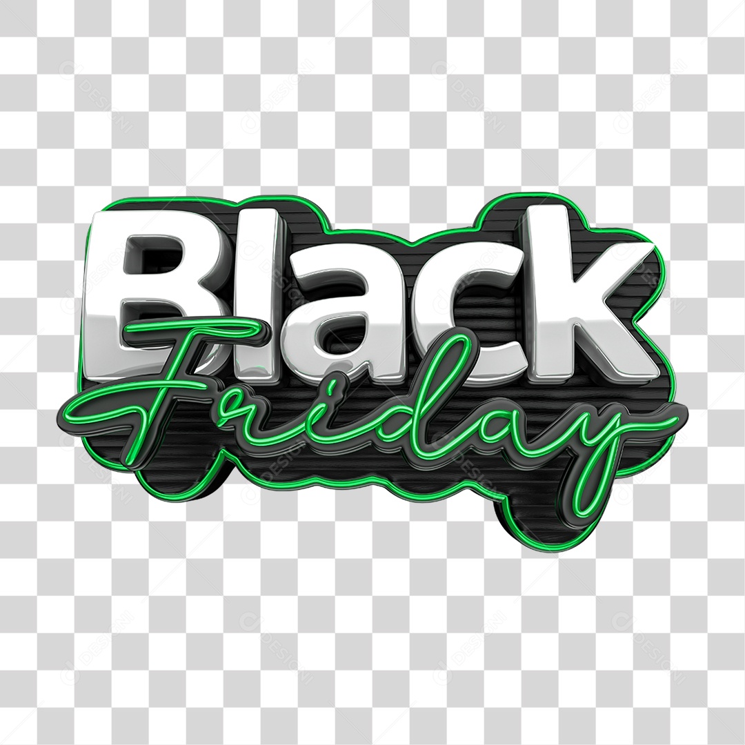Selo 3D Black Friday PNG Transparente