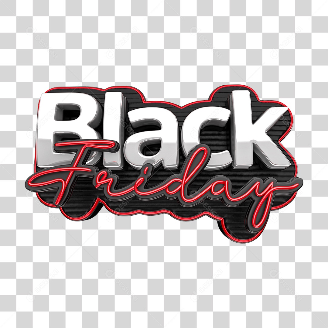 Selo 3D Black Friday PNG Transparente