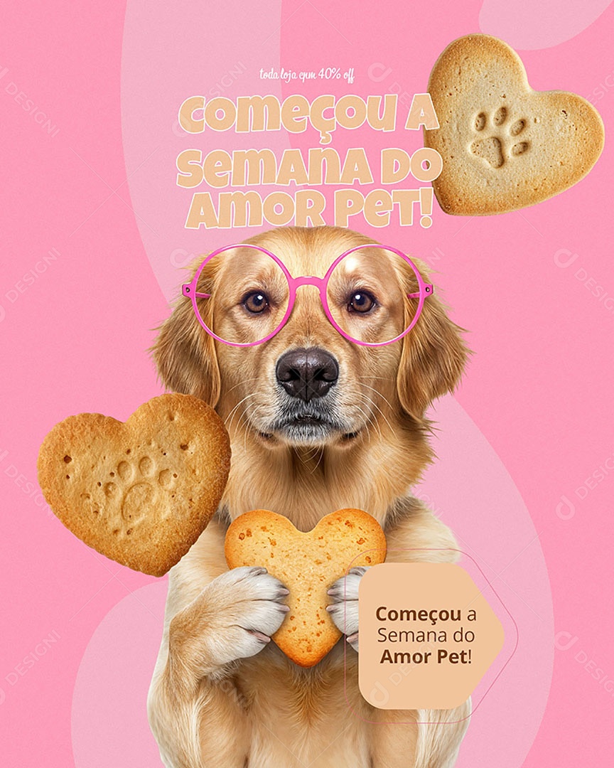 Campanha Semana do Amor Pet  Social media PSD Editável