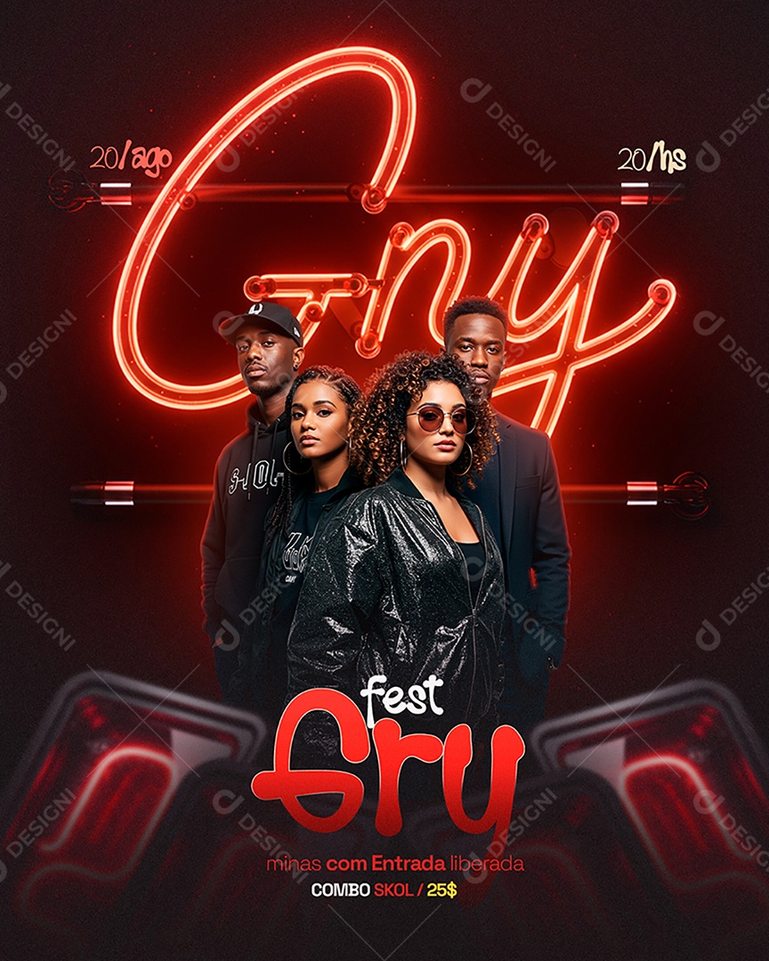 Flyer Evento Fest Gry Feed PSD Editavel