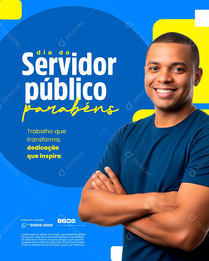 Dia do Servidor Público 28 de Outubro Parabéns Social Media PSD Editável