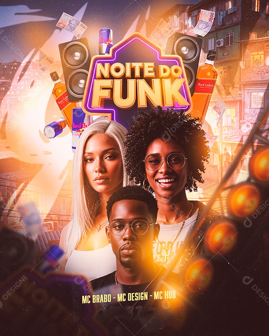 Flyer Noite do Funk Feed PSD