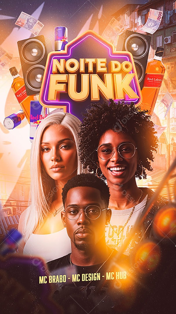 Flyer Noite do Funk Story PSD
