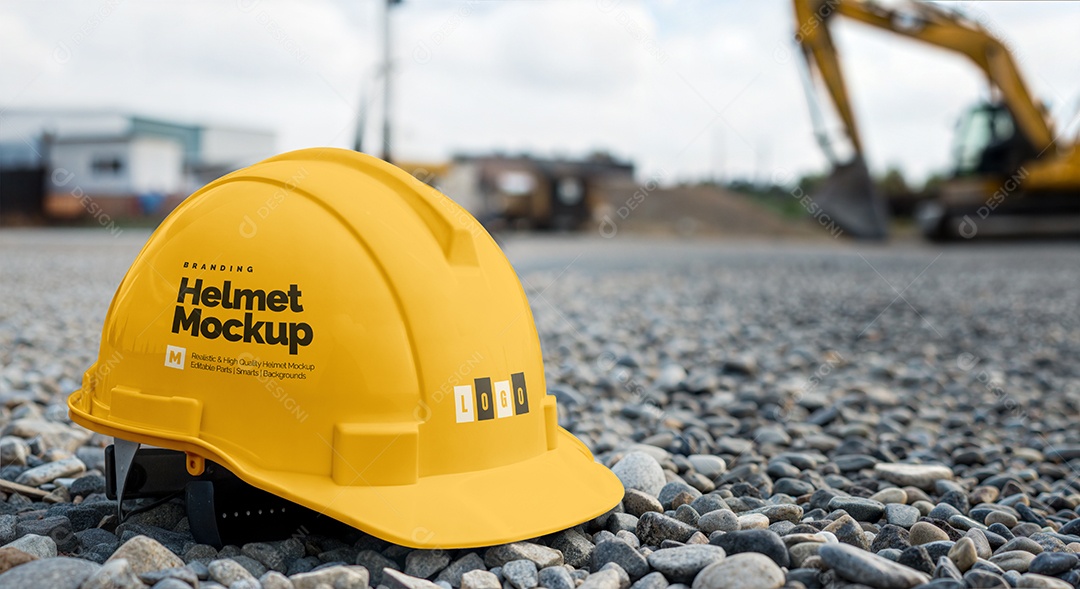 Capacete de Construção PSD Editável Mockup