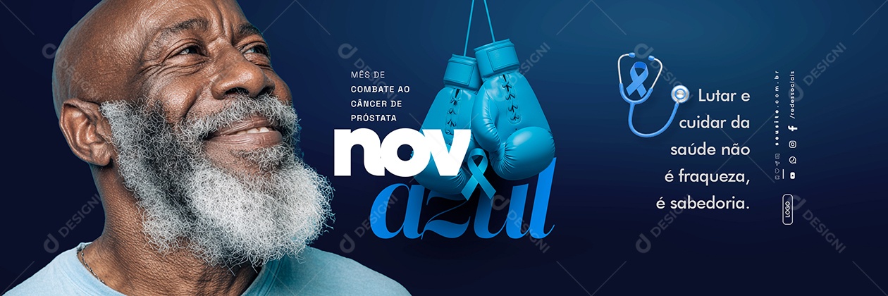 Carrossel Novembro Azul Mês de Combate ao Câncer de Próstata Social Media PSD Editável