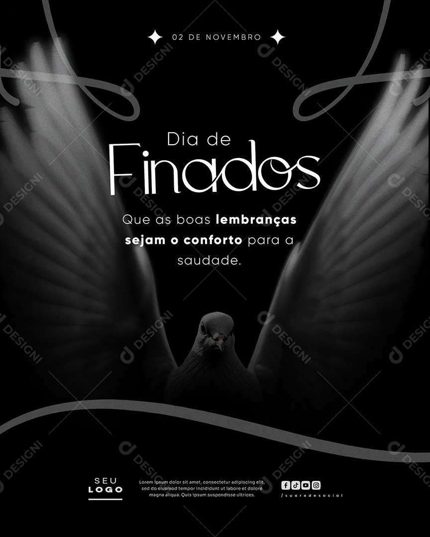 Dia de Finados 02 de Novembro Social Media PSD Editável
