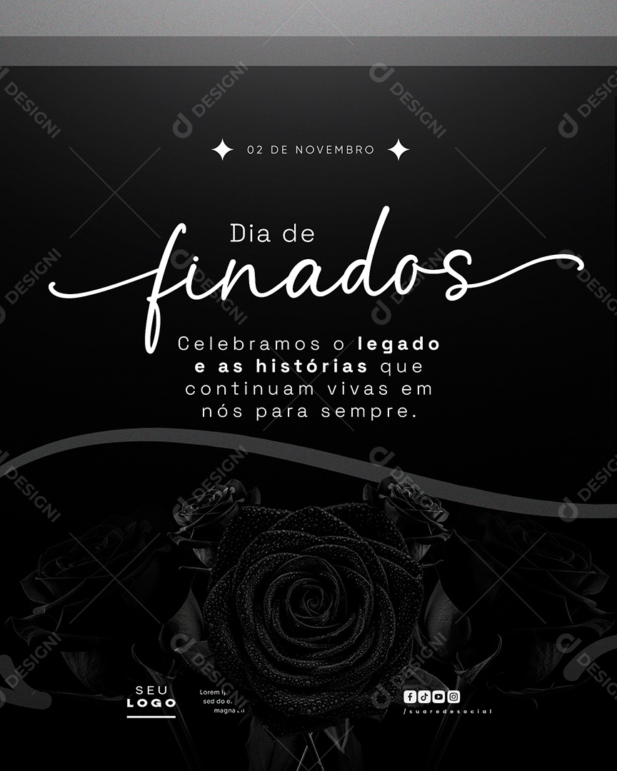 Dia de Finados 02 de Novembro Social Media PSD Editável