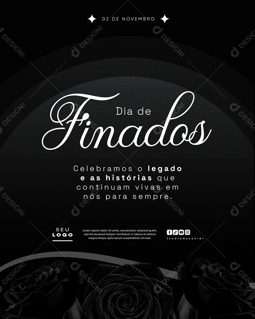 Dia de Finados 02 de Novembro Social Media PSD Editável