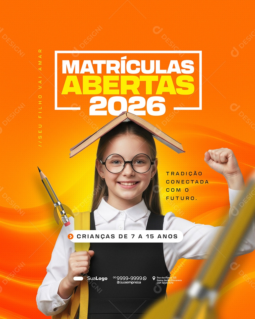 Matriculas Abertas 2026 Social Media PSD Editável