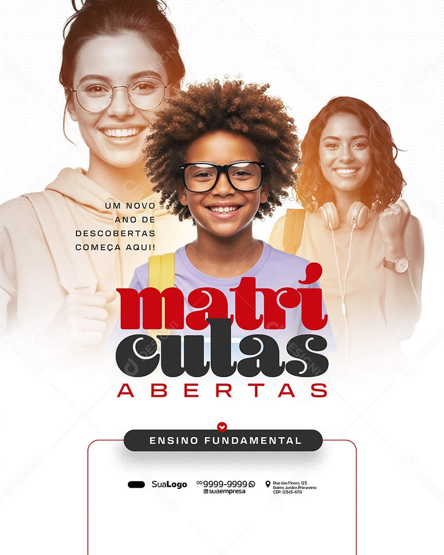 Matricula Abertas Social Media PSD Editável