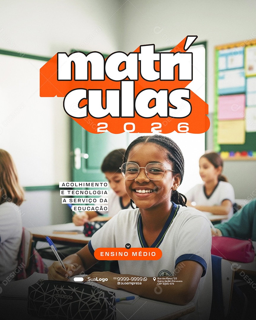 Matricula Abertas 2026 Social Media PSD Editável