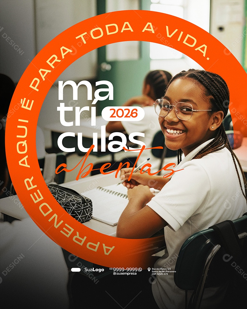 Matricula Abertas Social Media PSD Editável