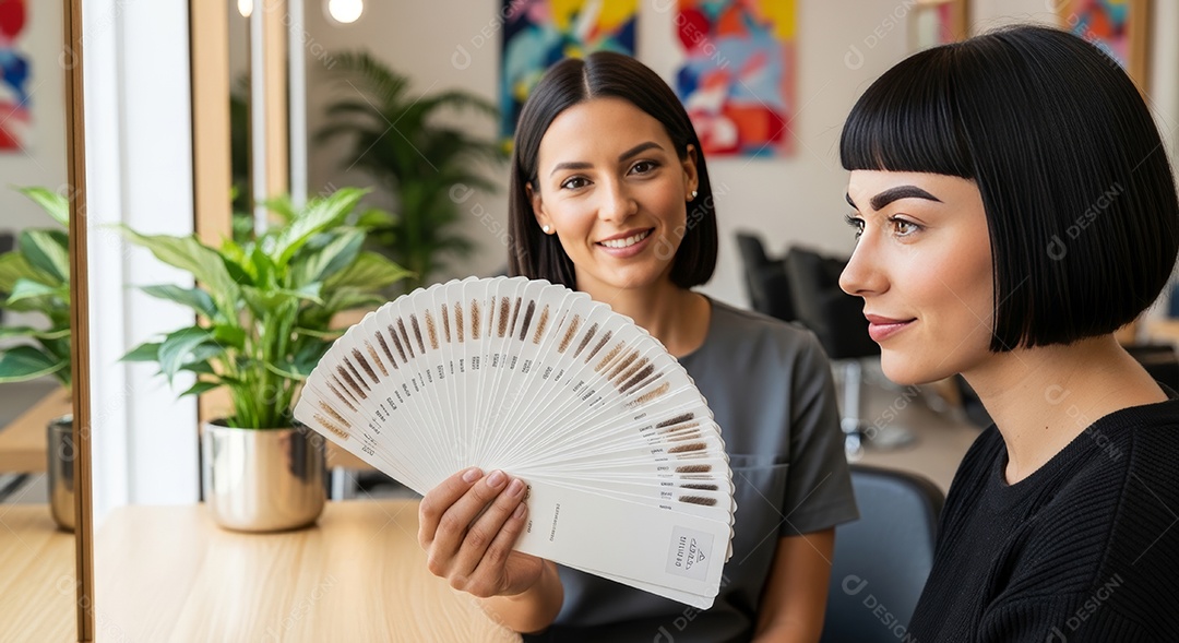 Lindas mulheres em procedimento de beleza comum para sobrancelhas.