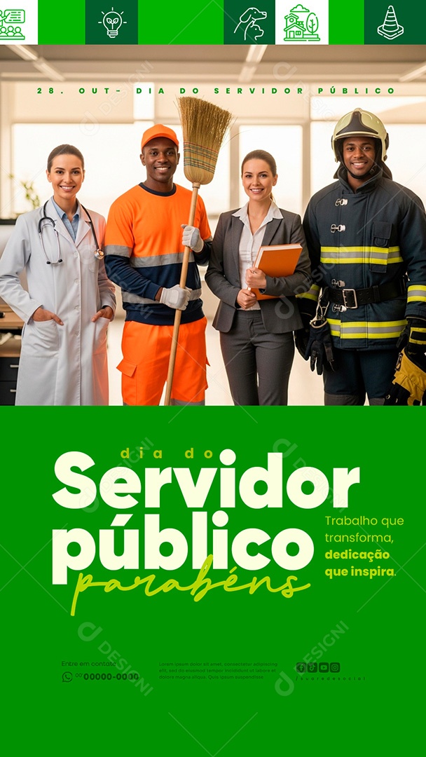 Story Dia do Servidor Público 28 de Outubro Social Media PSD Editável