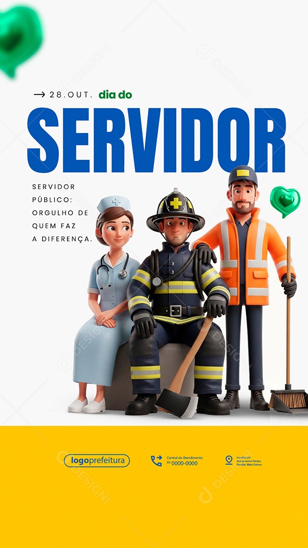 Story Dia do Servidor Público 28 de Outubro Social Media PSD Editável