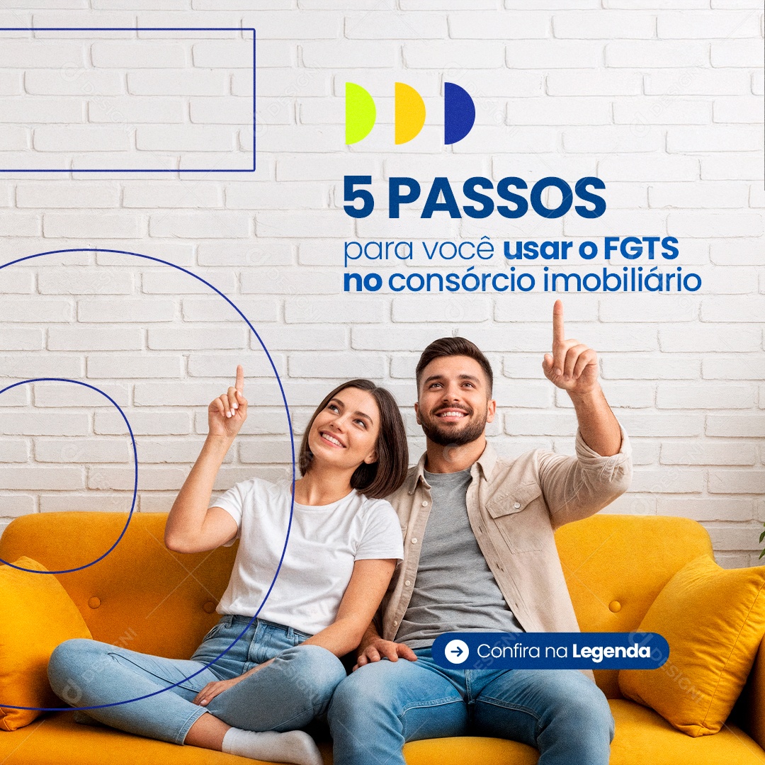 Emprestimo 5 Passos Para  Usar o FGTS Social Media PSD Editável