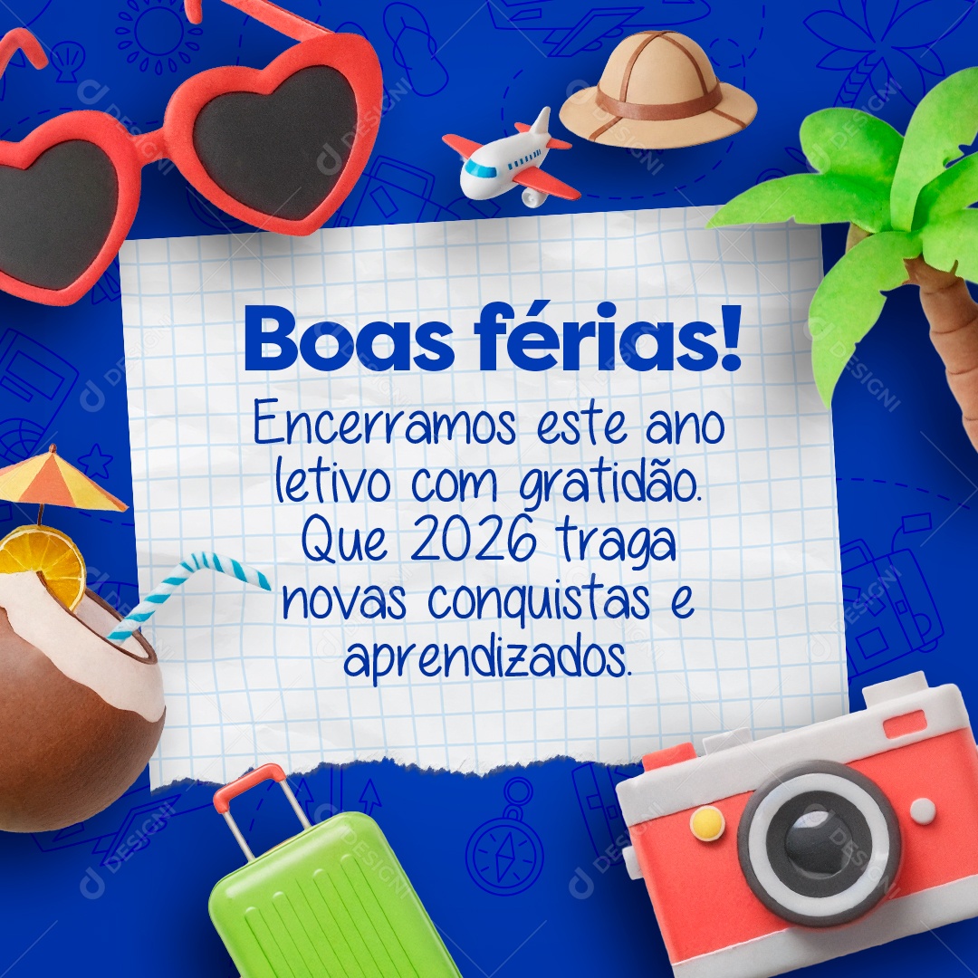 Boas Férias Social Media PSD Editável