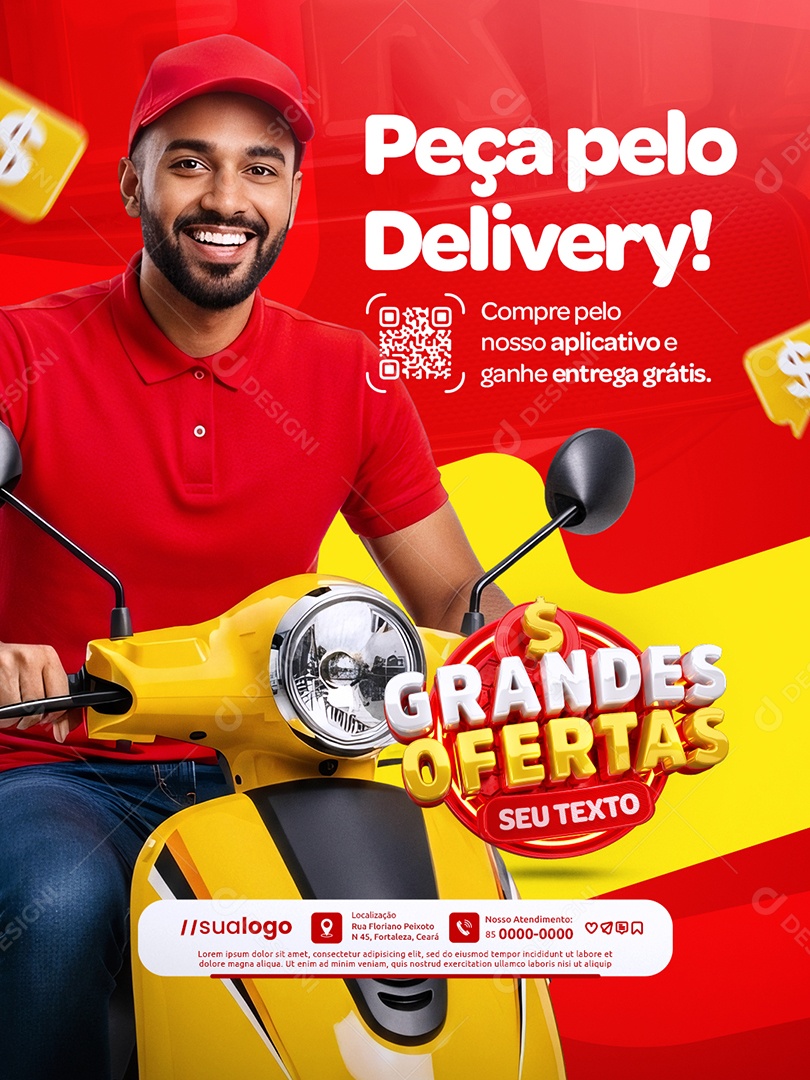 Distribuidora de Bebidas Grandes Ofertas Peça Pelo Delivery Social Media PSD Editável