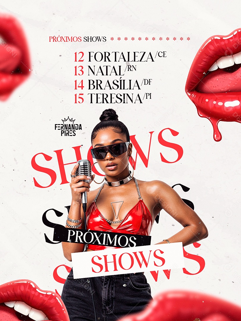 Flyer Próximos Shows Fernanda Pires Social Media PSD Editável